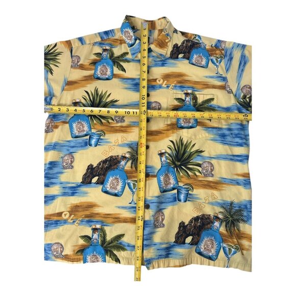 Tori Richard Shirt Mens Large Butter Yellow Cabo Wabo Floral Hawaiian Camp Beach - Picture 10 of 10
